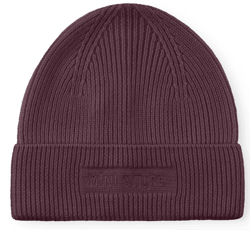 Miniature Beanie Matboje ull fudge aubergine