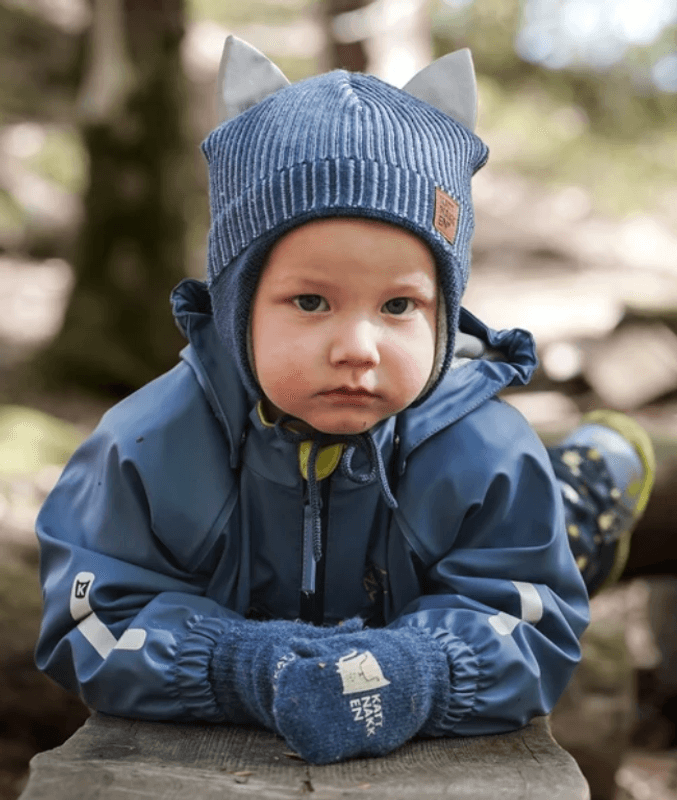 Kattnakken Babyregndress Vinter Pytt Blå Horisont