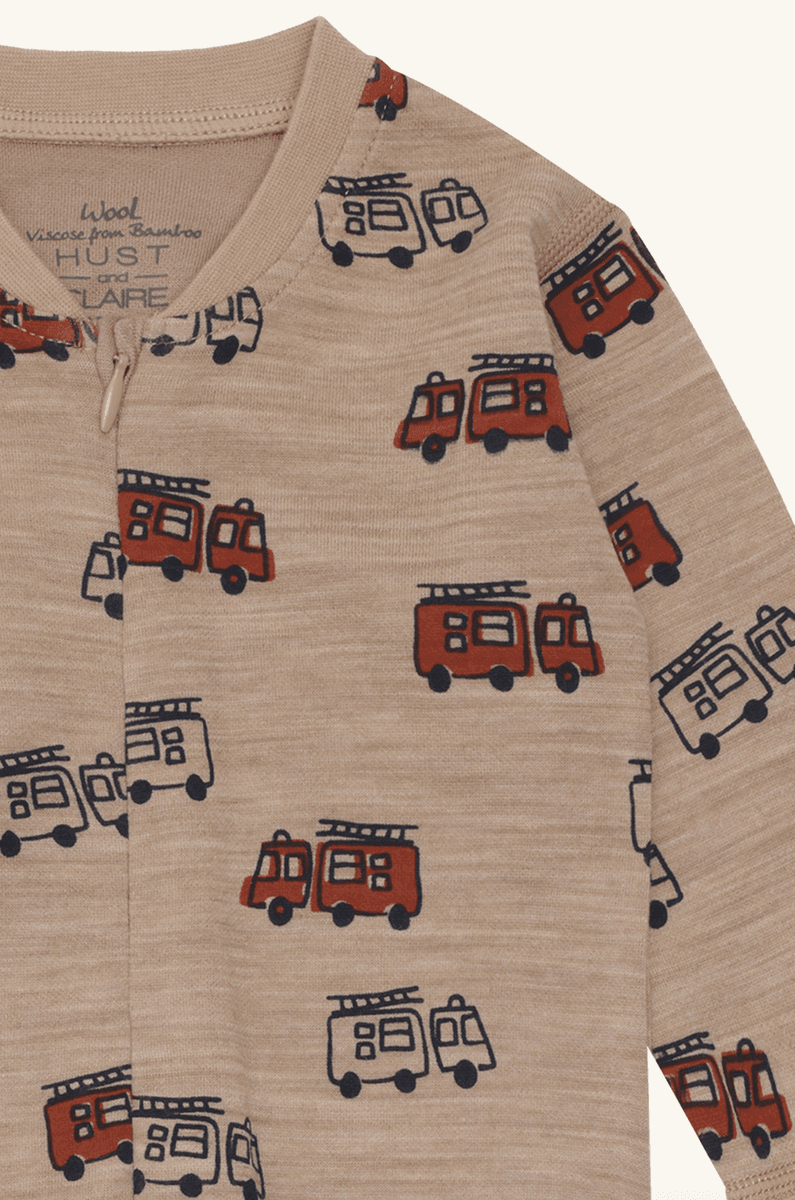 Hust and claire Heldress ull/bambus manu firetrucks biscuit