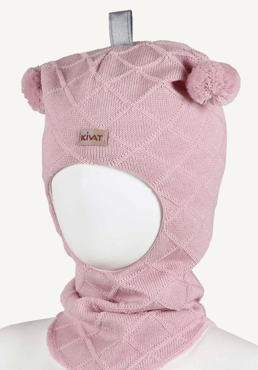 Kivat Balaklava ull struktur pudder rosa