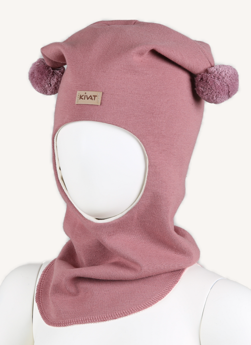 Kivat Balaklava bomull skinnlapp gammelrosa 