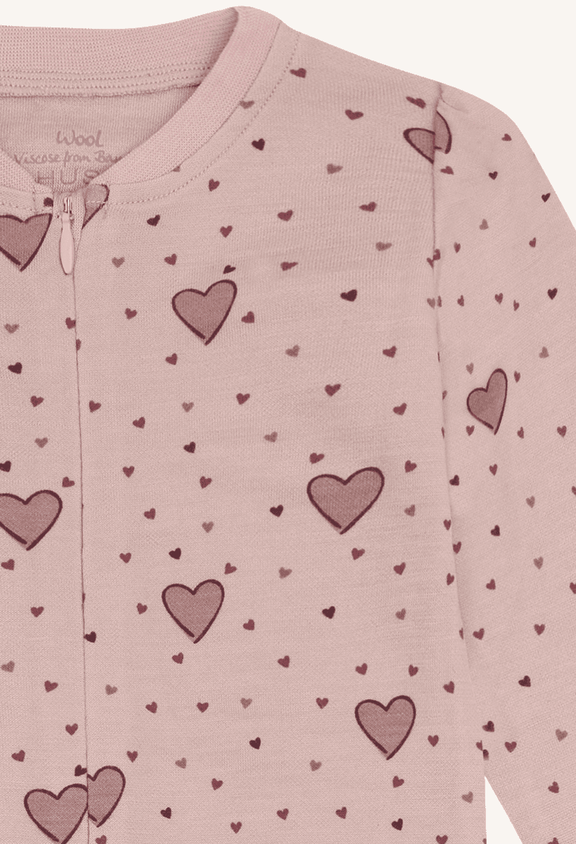 Hust and Claire Heldress ull/bambus Manu Hearts Puff dusty rose