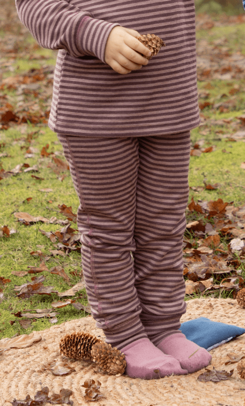 Joha leggings ull mini stripe rose