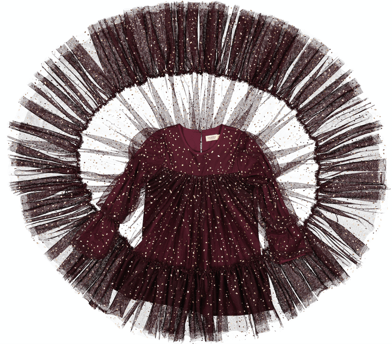 Marmar Kjole Dionne ballerina deep mulberry