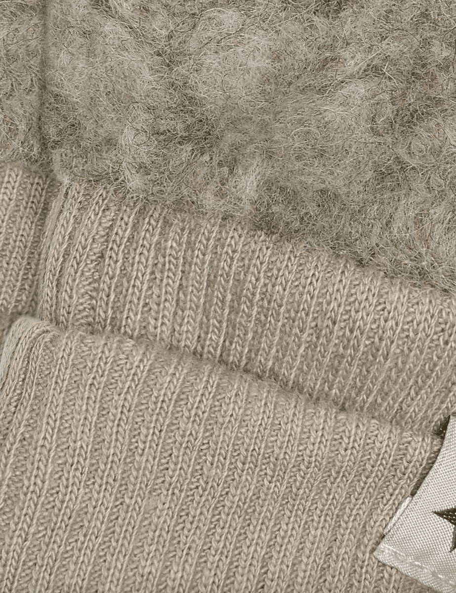 Huttelihut Votter Teddy ull camel melange