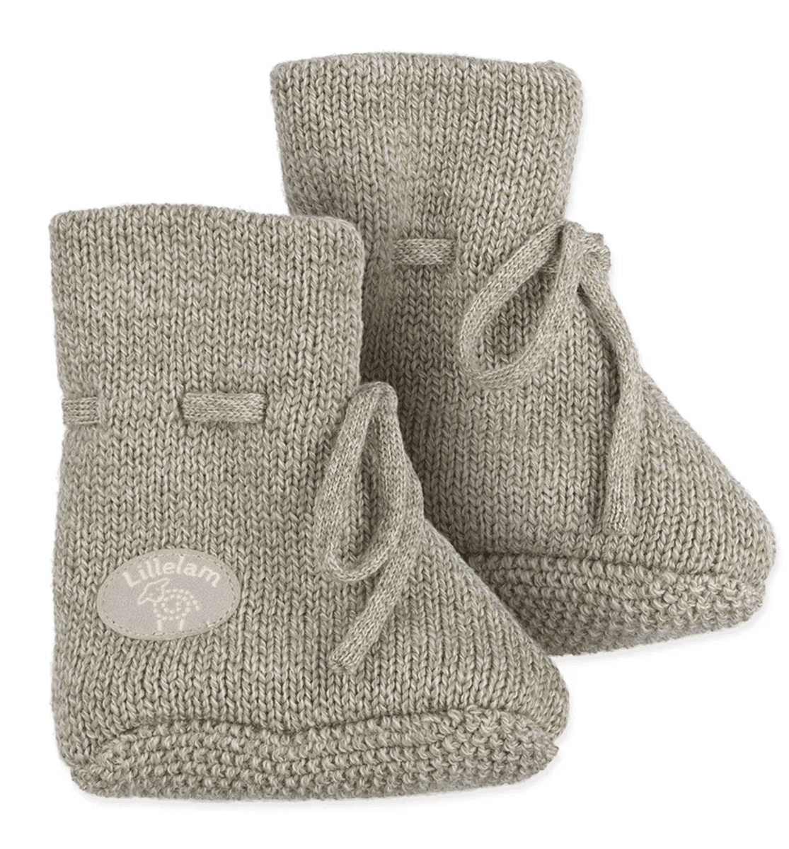 Lillelam Babytøfler ull classic lys mose