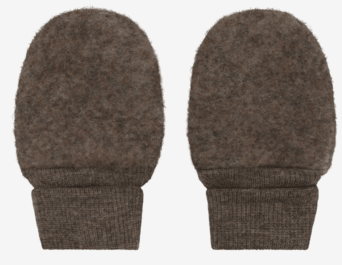 Huttelihut Votter ullflecce brown melange