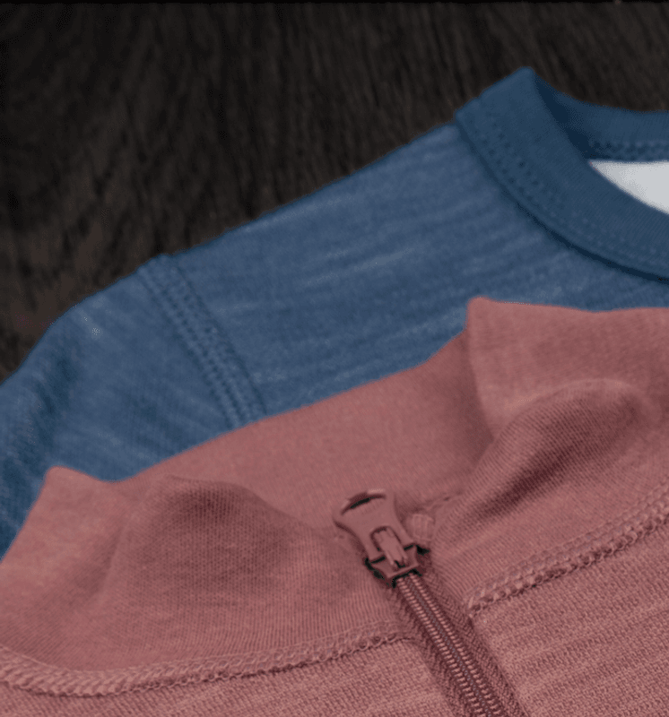 Joha genser ull/bambus half zip dark denim