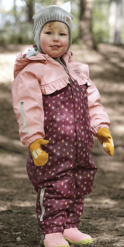Kattnakken Babyregndress Vinter Pytt Rosa Krystall