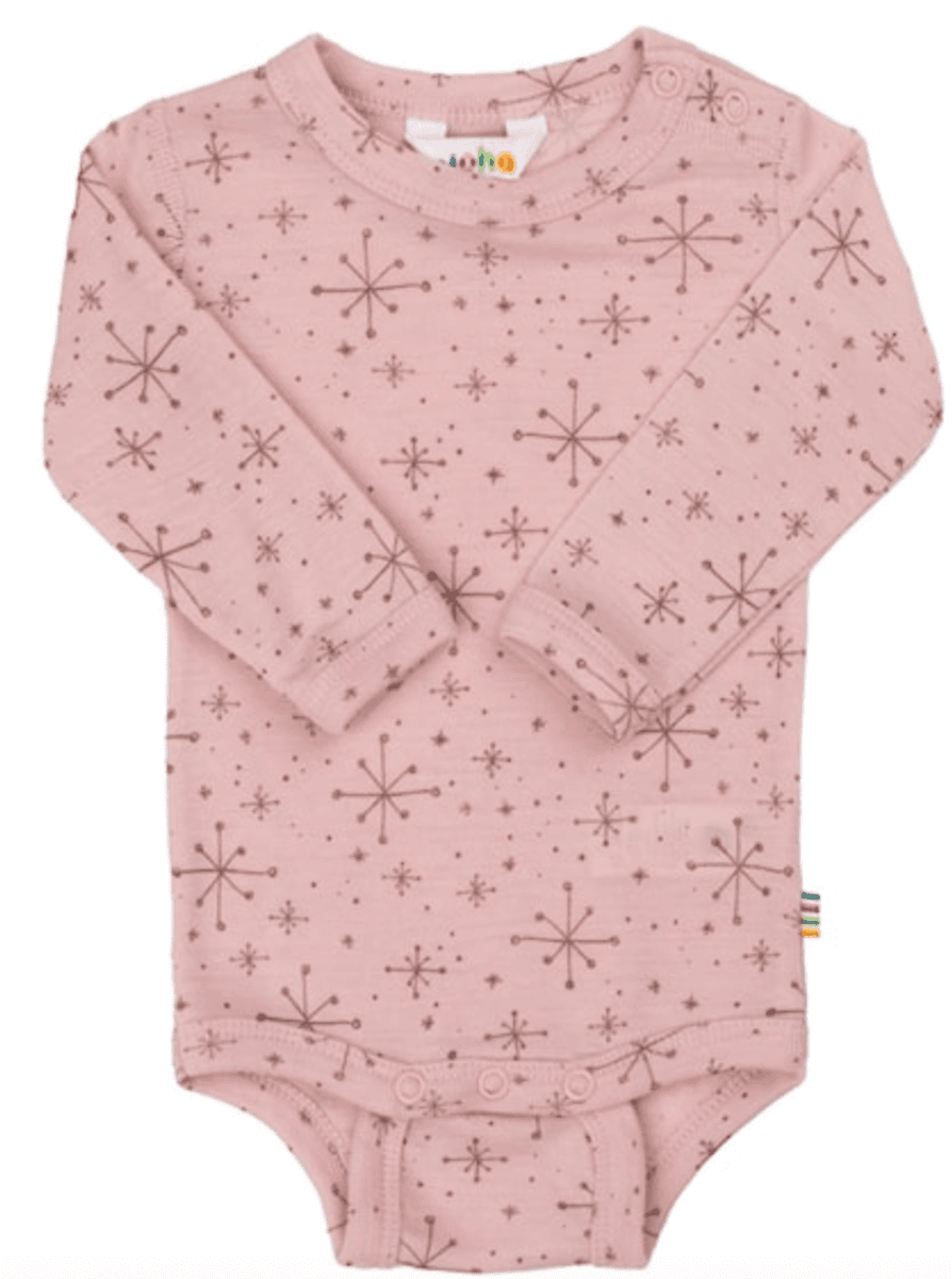 Joha body ull handdrawn snowflake rosa