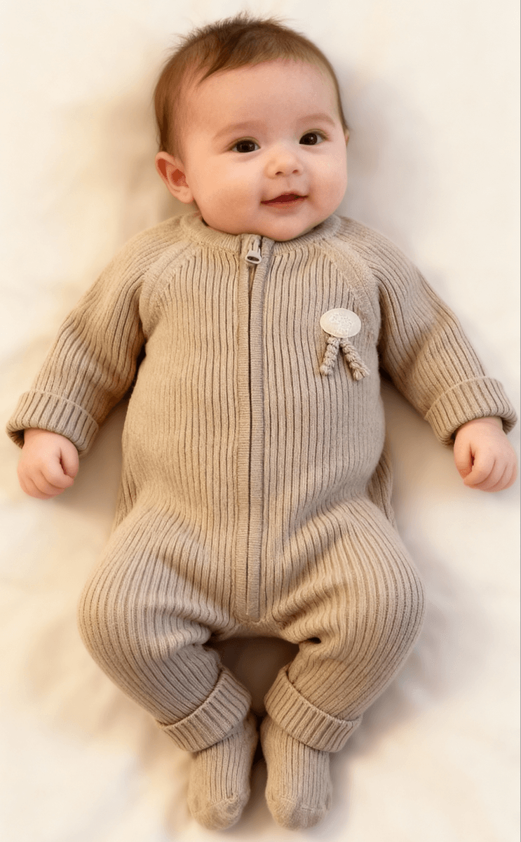 Lillelam Sparkedress ull ribb beige