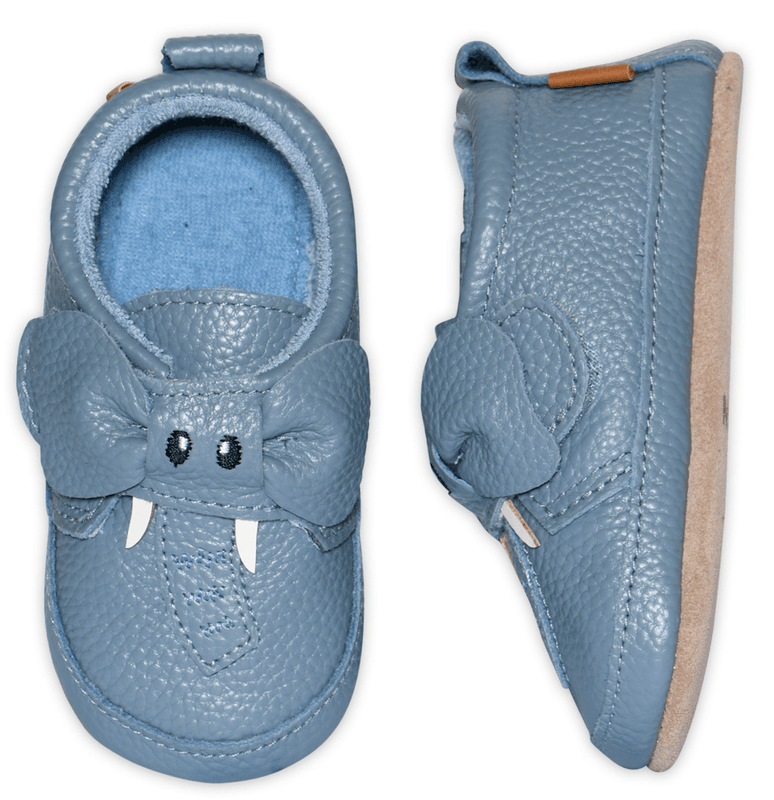 Melton Skinntøffel elephant blue mirage