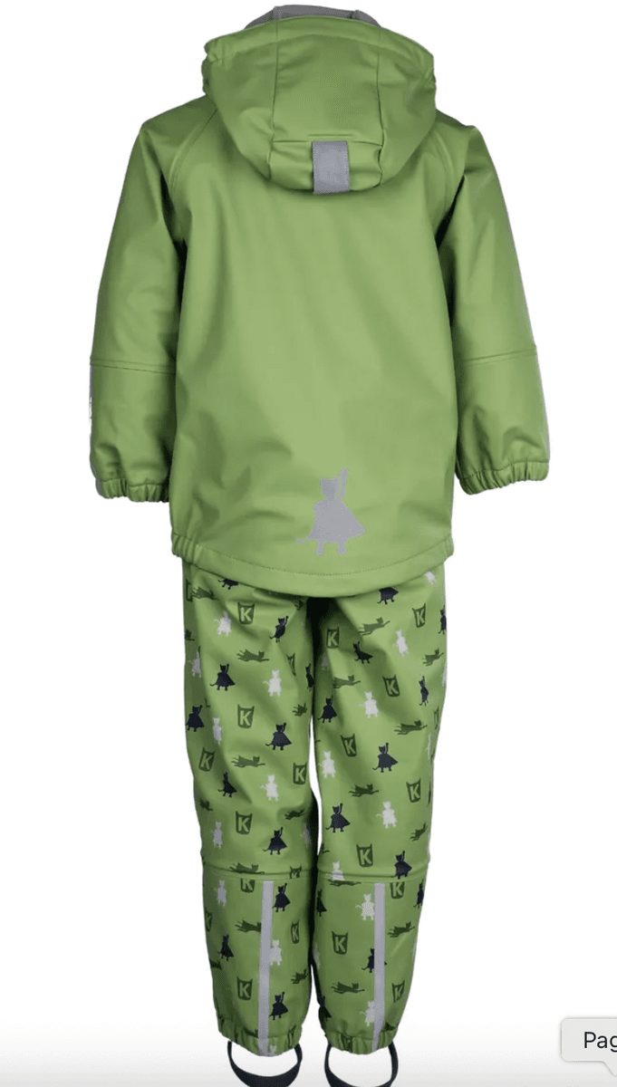 Kattnakken Regnsett Plask superhelt supergrønn