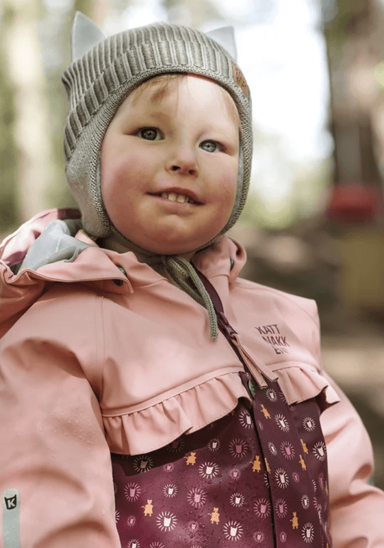 Kattnakken Babyregndress Vinter Pytt Rosa Krystall