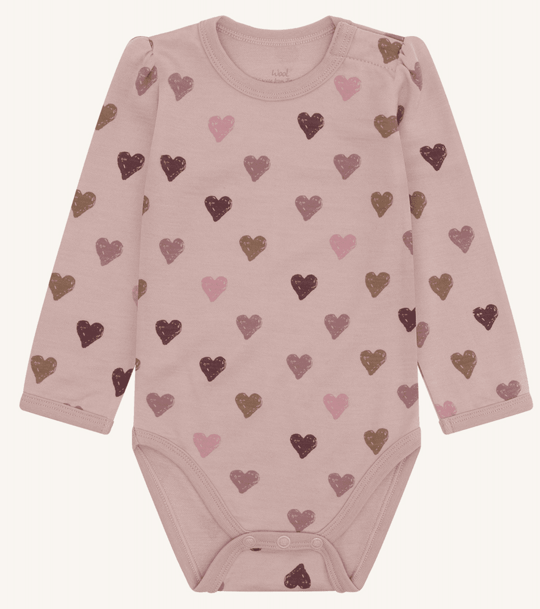 Hust and claire Body ull/bambus baloo hearts puff adobe rose