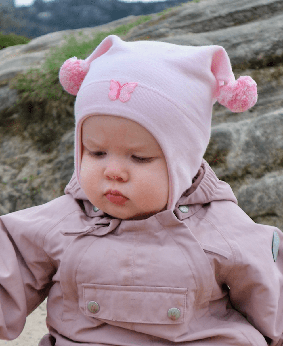 Kivat Lue bomull knytting krone lyse rosa